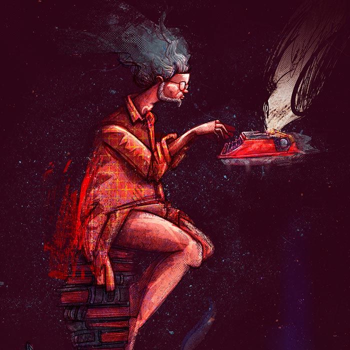 Ilustración digital, Entre nubes de Hache Holguín