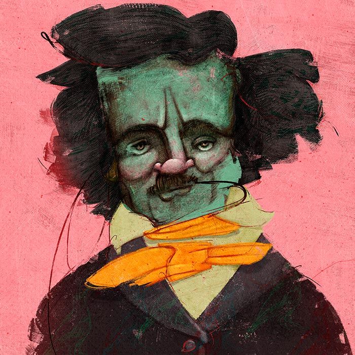 Ilustración retrato de Edgar Allan Poe